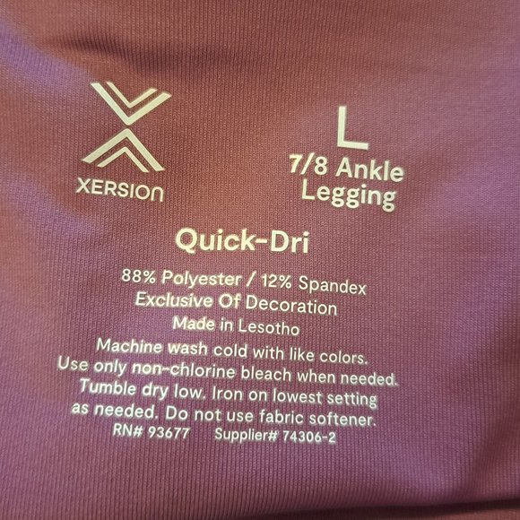 Xersion Purple 7/8 Ankle Leggings Size Large - Picture 8 of 8